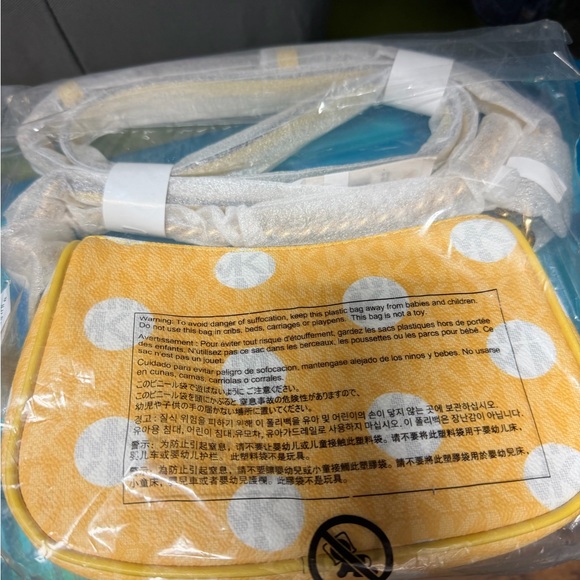 Michael Kors Yellow and White Polka Dot Crossbody Bag - Picture 6 of 9